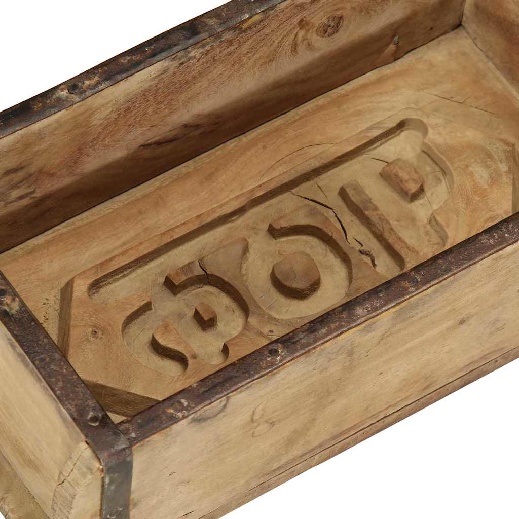 Tálca 4 db Barna 30 x 15 x 9 cm Szilárd Újrahasznosított Fa