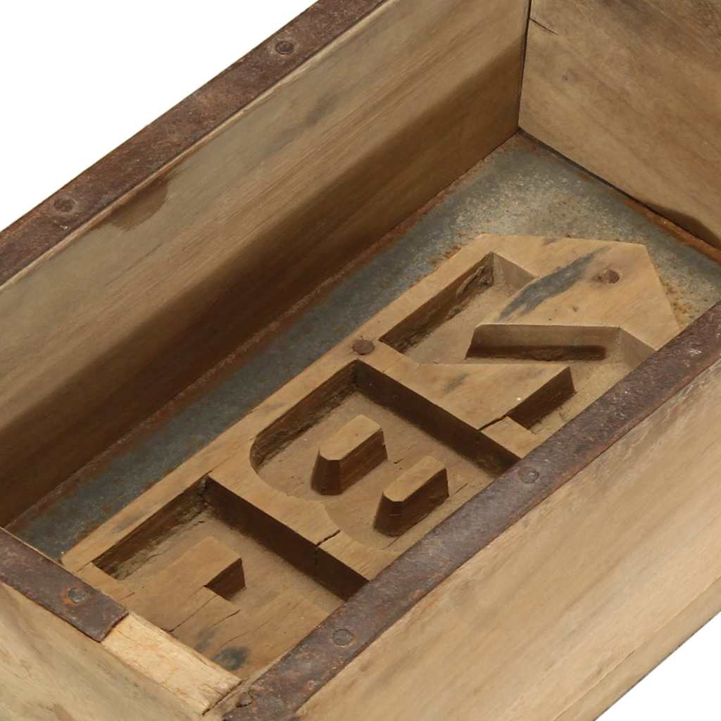 Tálca 4 pcs Barna 57 x 15 x 9 cm Szilárd Újrahasznosított Fa