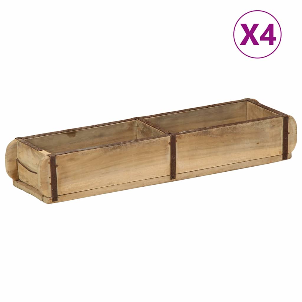 Tálca 4 pcs Barna 57 x 15 x 9 cm Szilárd Újrahasznosított Fa