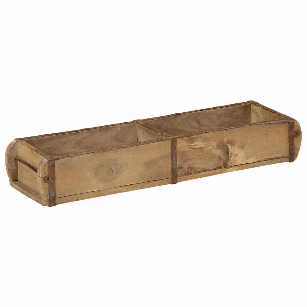 Tálca 4 pcs Barna 57 x 15 x 9 cm Szilárd Újrahasznosított Fa