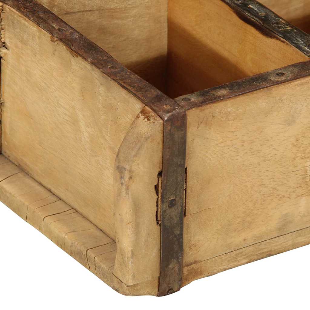 Tálca 4 pcs Barna 30 x 14 x 9 cm Szilárd Újrahasznosított Fa