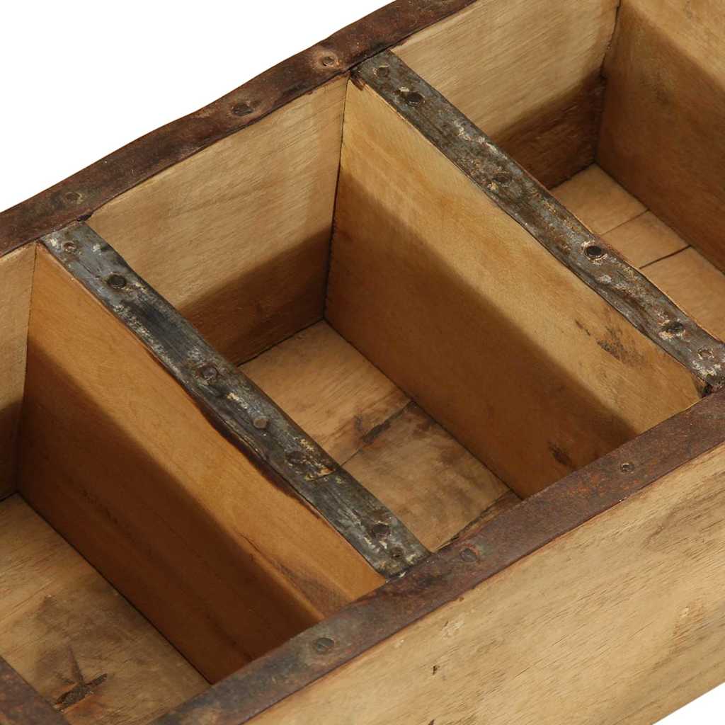 Tálca 4 pcs Barna 30 x 14 x 9 cm Szilárd Újrahasznosított Fa