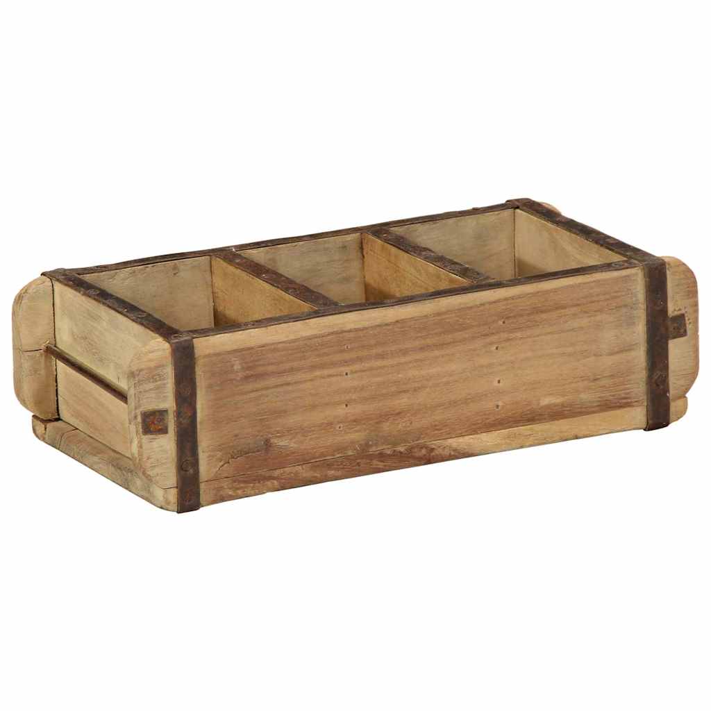 Tálca 4 pcs Barna 30 x 14 x 9 cm Szilárd Újrahasznosított Fa