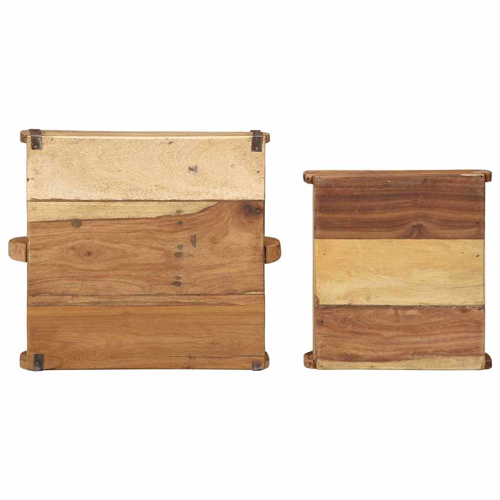 Tálca 2 pcs Barna 29 x 31 x 10 cm Szilárd Újrahasznosított Fa