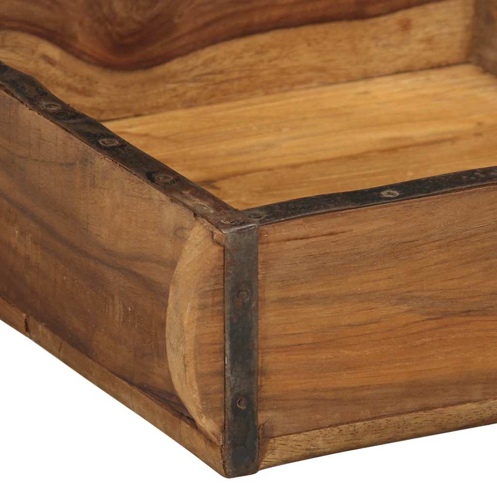 Tálca 4 pcs Barna 29 x 31 x 10 cm Szilárd Újrahasznosított Fa