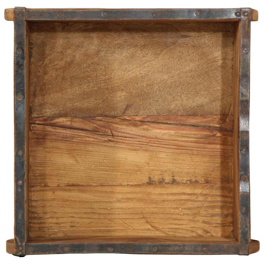 Tálca 4 pcs Barna 29 x 31 x 10 cm Szilárd Újrahasznosított Fa