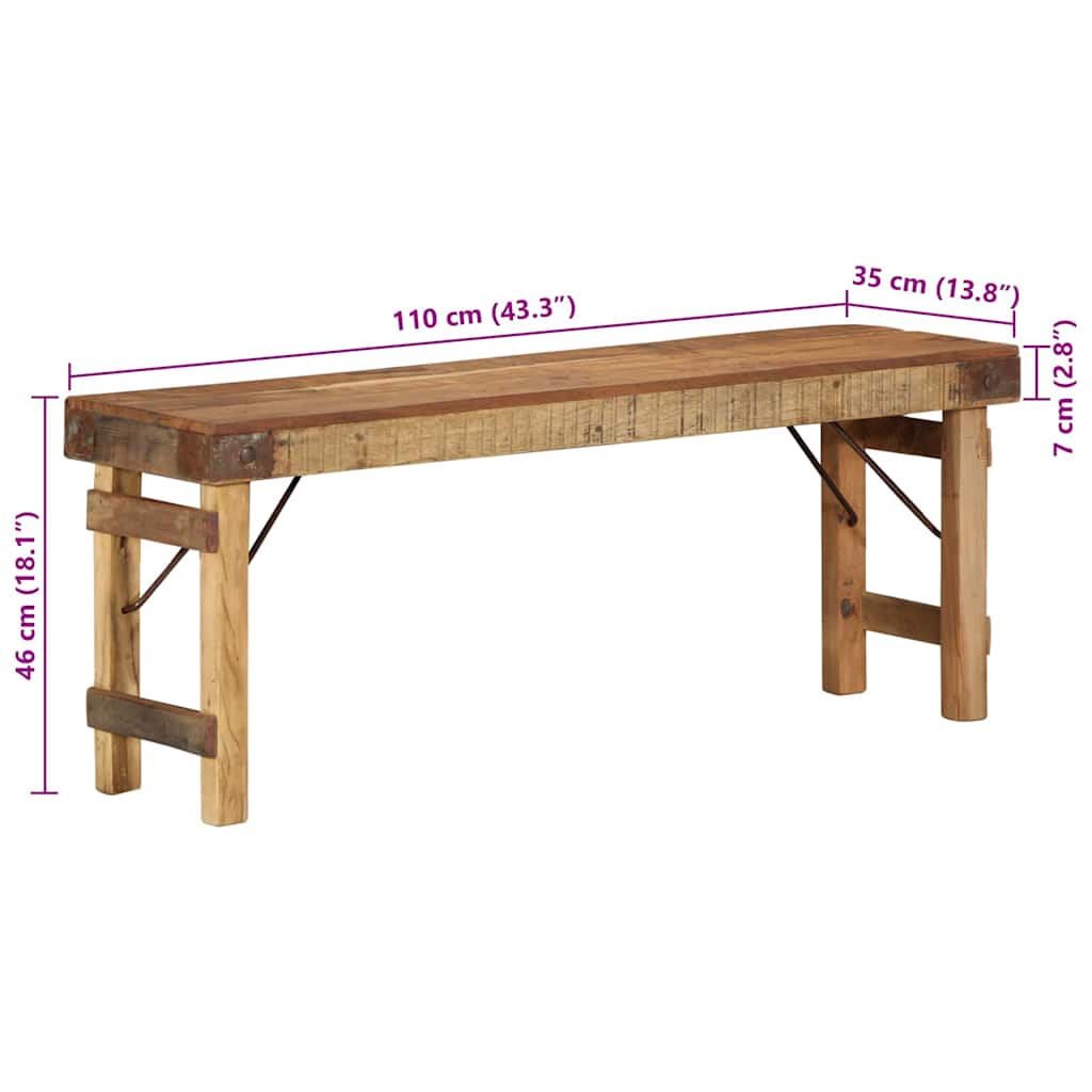 pad Természetes 110 x 35 x 46 cm Újrahasznosított Régi Fa