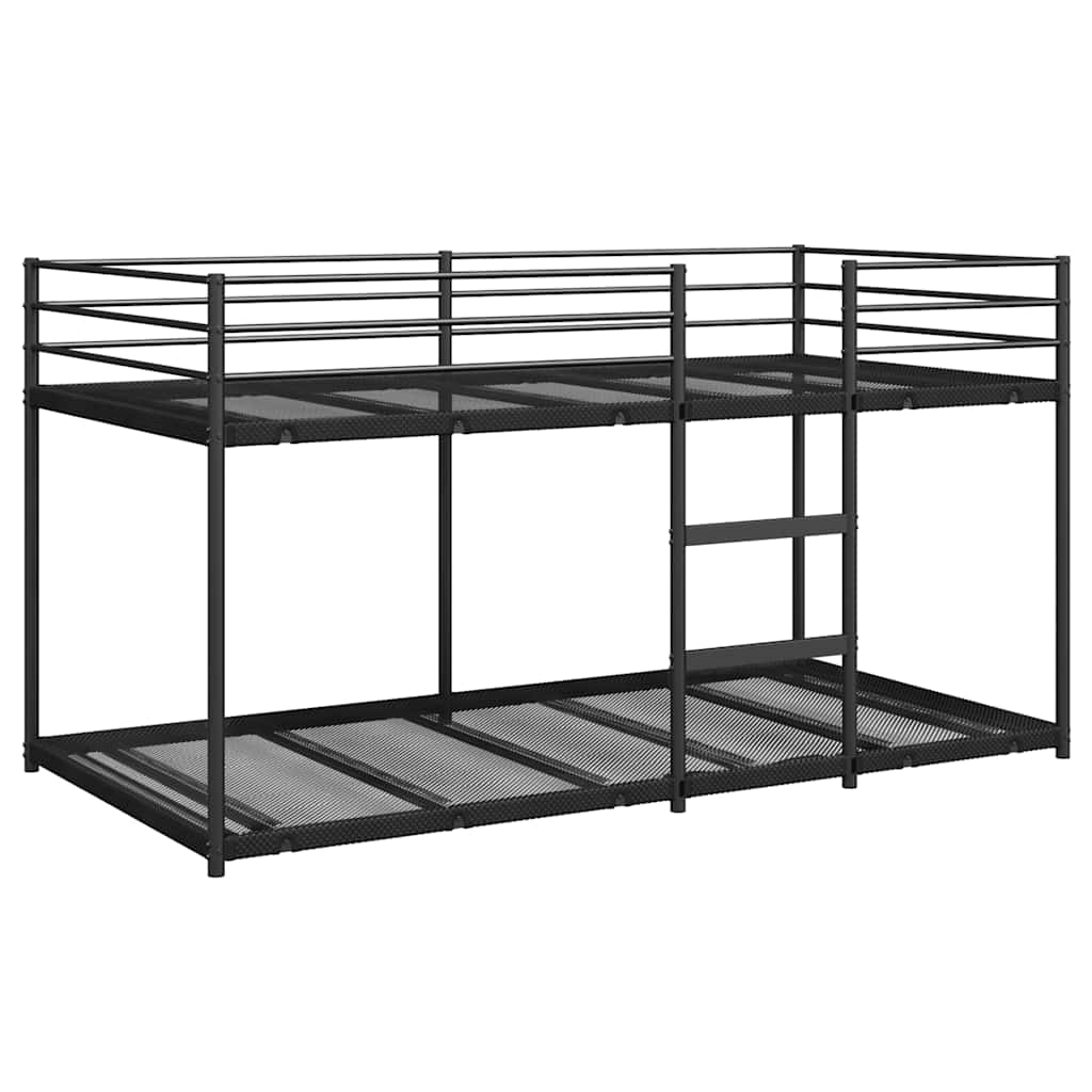 fekete acél emeletes ágy matrac nélkül 80 x 200 cm