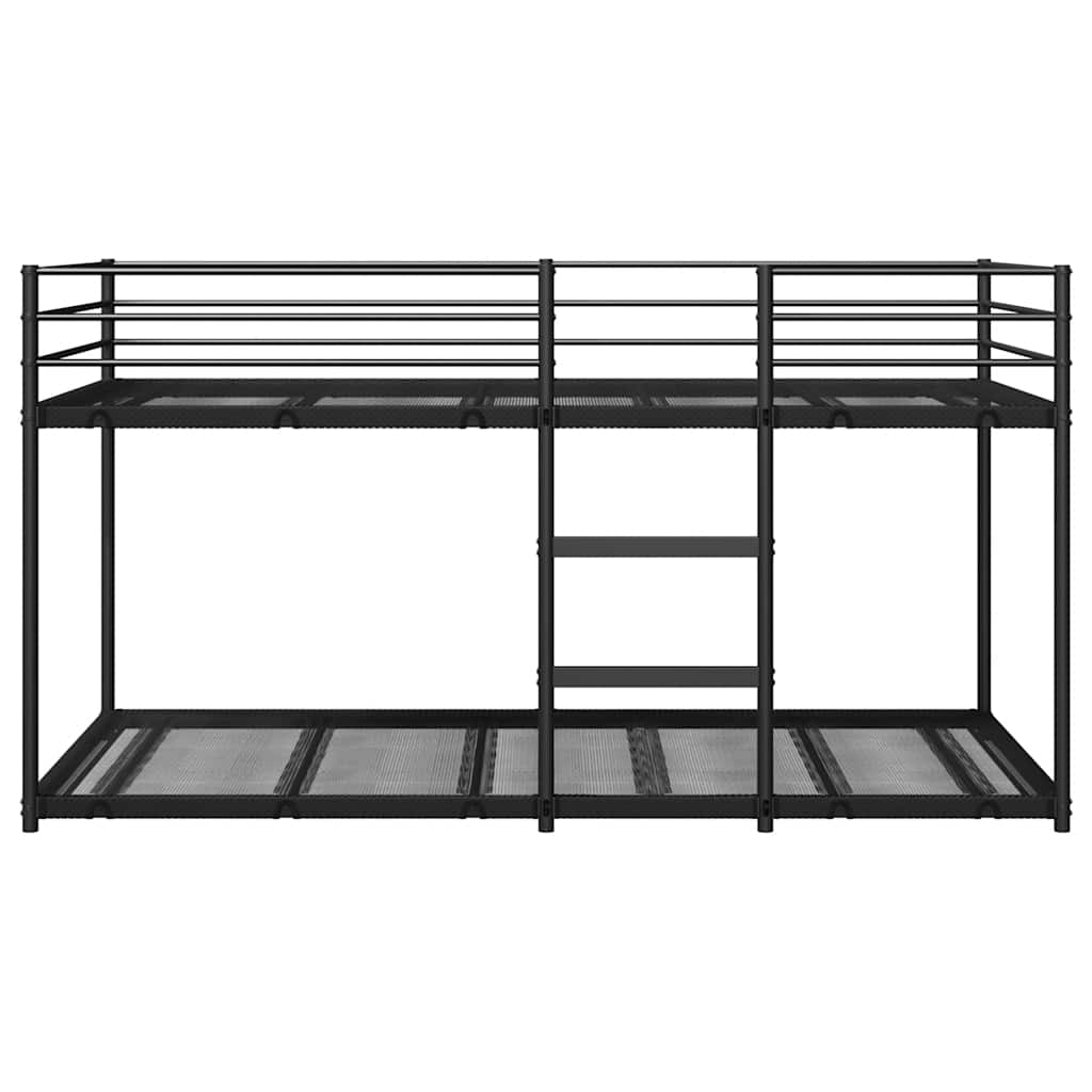 fekete acél emeletes ágy matrac nélkül 80 x 200 cm