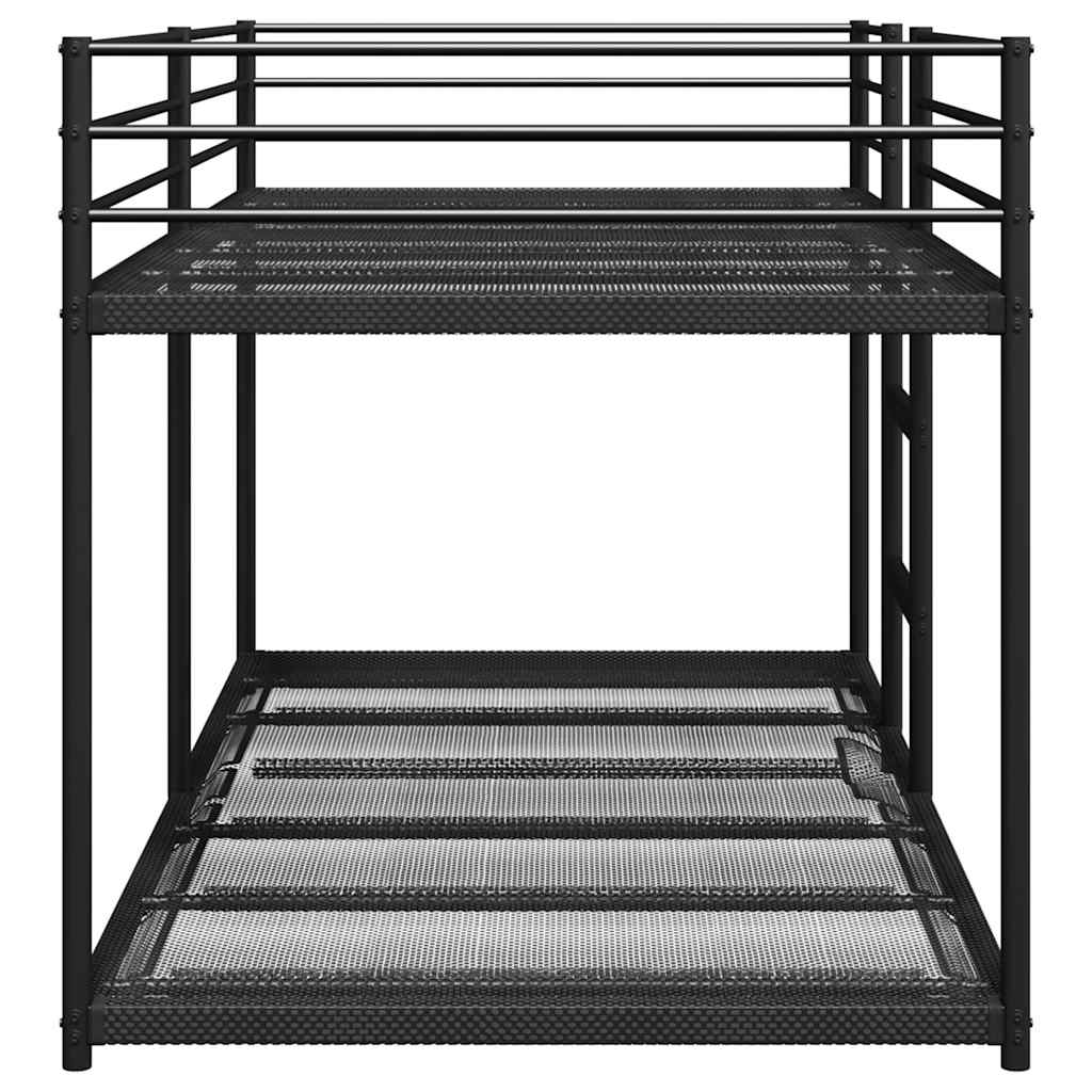 fekete acél emeletes ágy matrac nélkül 80 x 200 cm