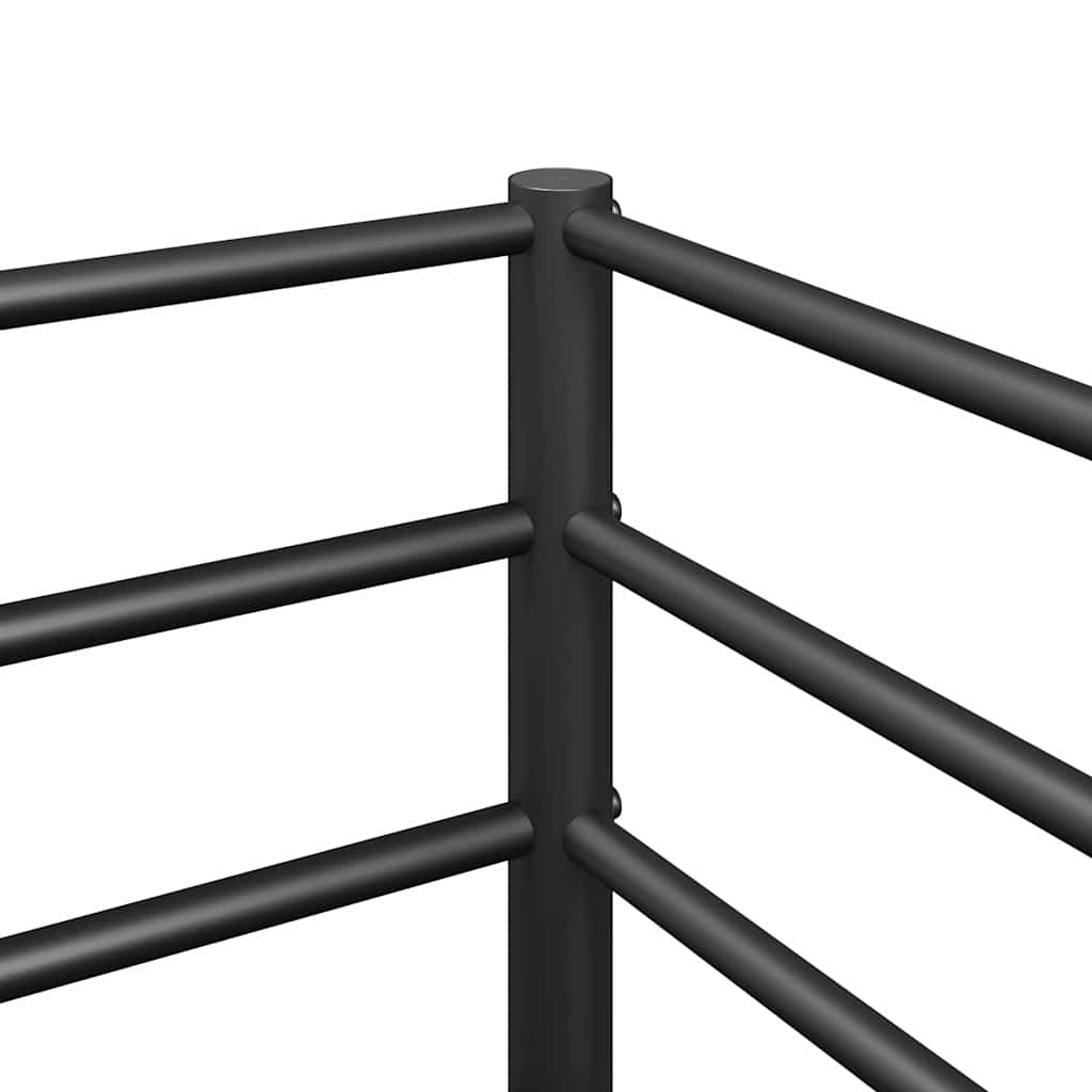 fekete acél emeletes ágy matrac nélkül 80 x 200 cm