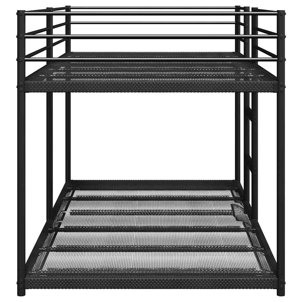 fekete acél emeletes ágy matrac nélkül 90 x 190 cm