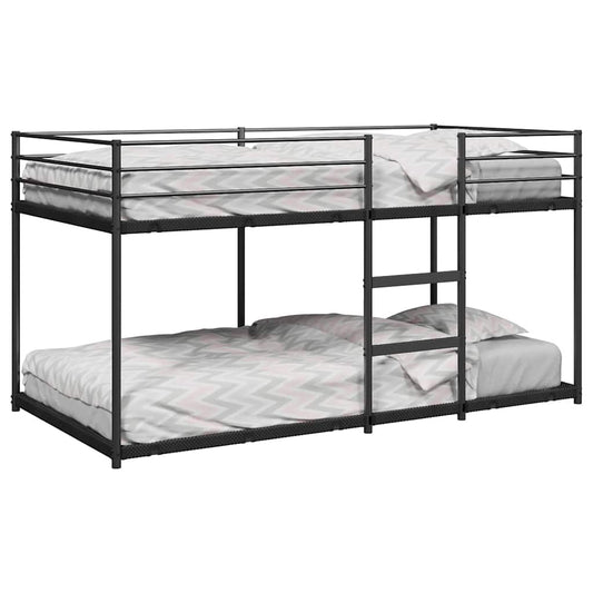 fekete acél emeletes ágy matrac nélkül 90 x 190 cm
