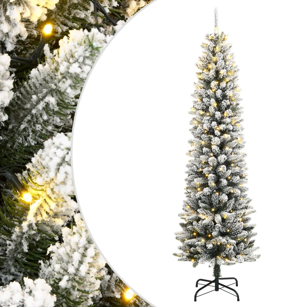 műkarácsonyfa 150 LED-del és hóval 150 cm