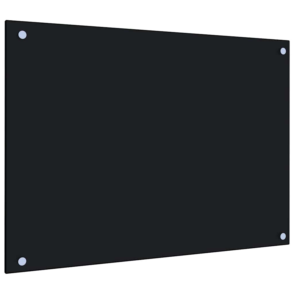 2 db fekete edzett üveg konyhai falburkoló 70 x 50 cm