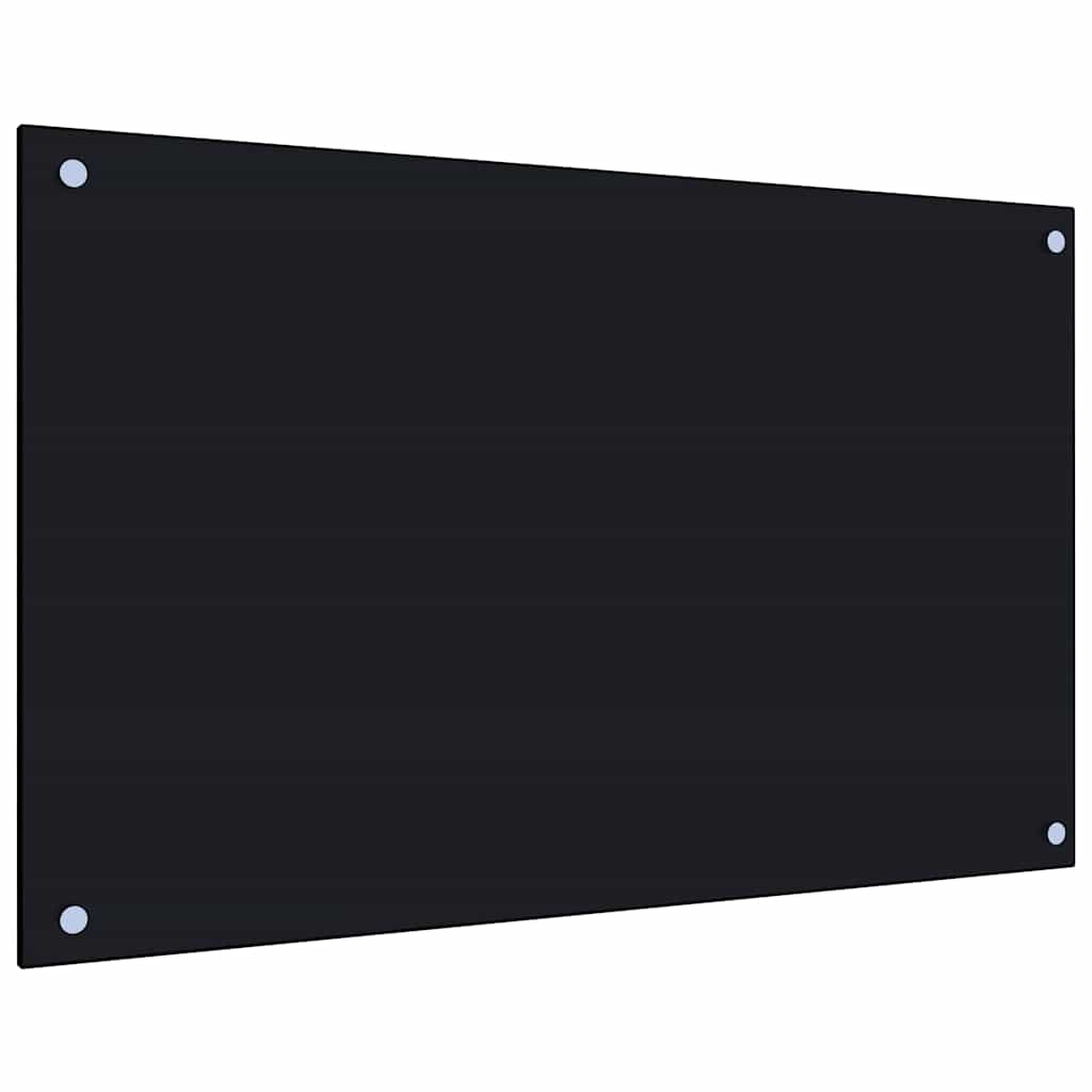 2 db fekete edzett üveg konyhai falburkoló 80 x 50 cm