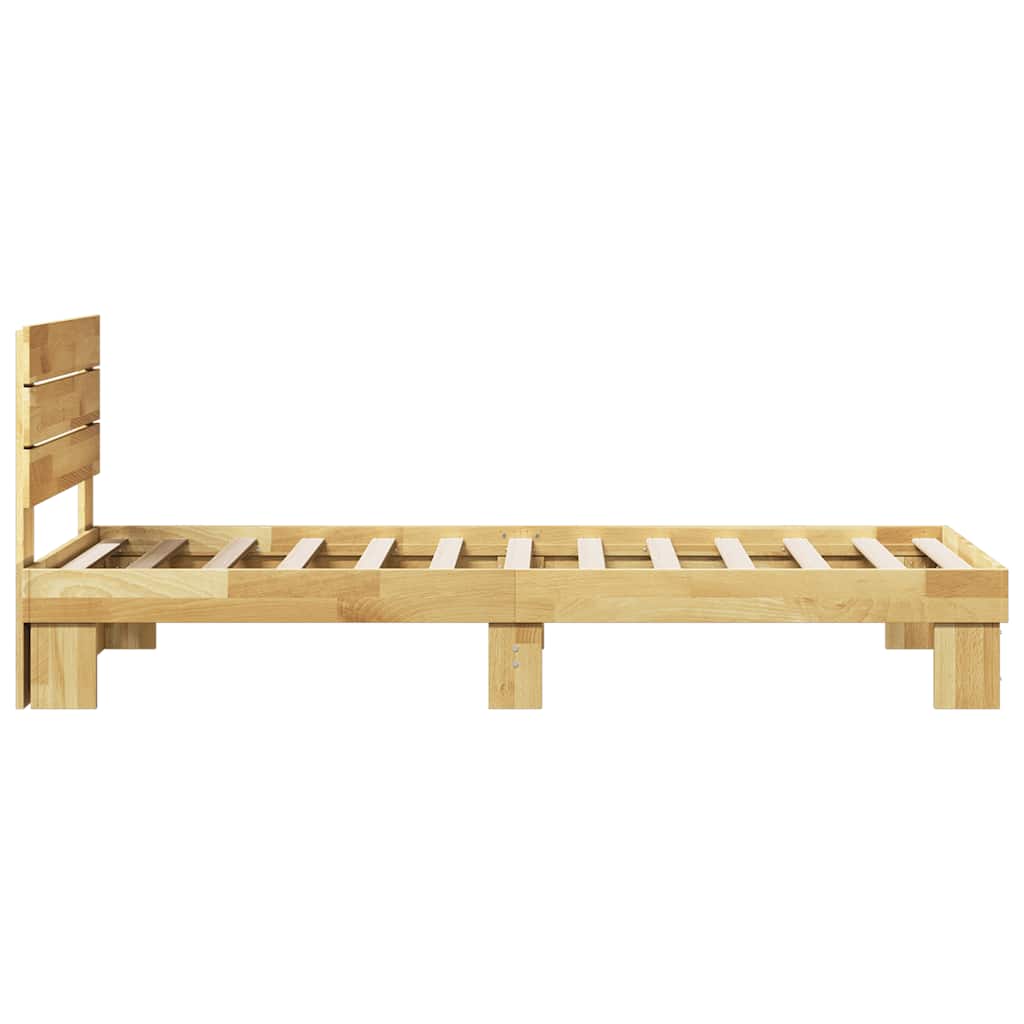 ágykeret fejtámlával matrac nélkül 75x190 cm tömör fa tölgyfa