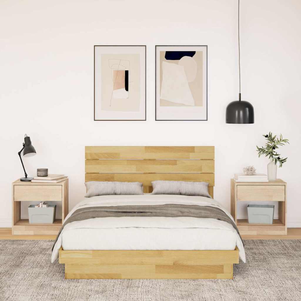 ágykeret fejtámlával matrac nélkül 120x200 cm tömör fa tölgyfa