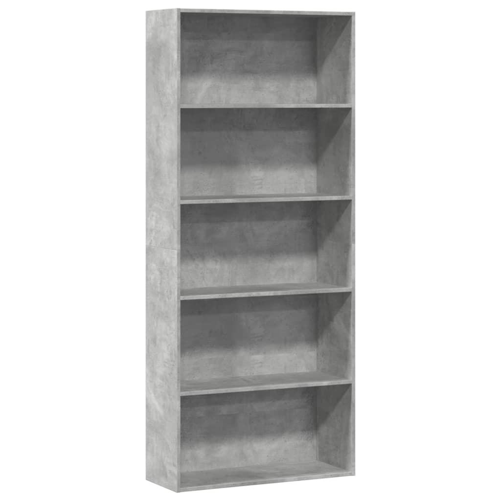 betonszürke szerelt fa könyvszekrény 80 x 30 x 189 cm