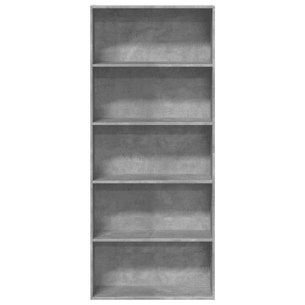 betonszürke szerelt fa könyvszekrény 80 x 30 x 189 cm