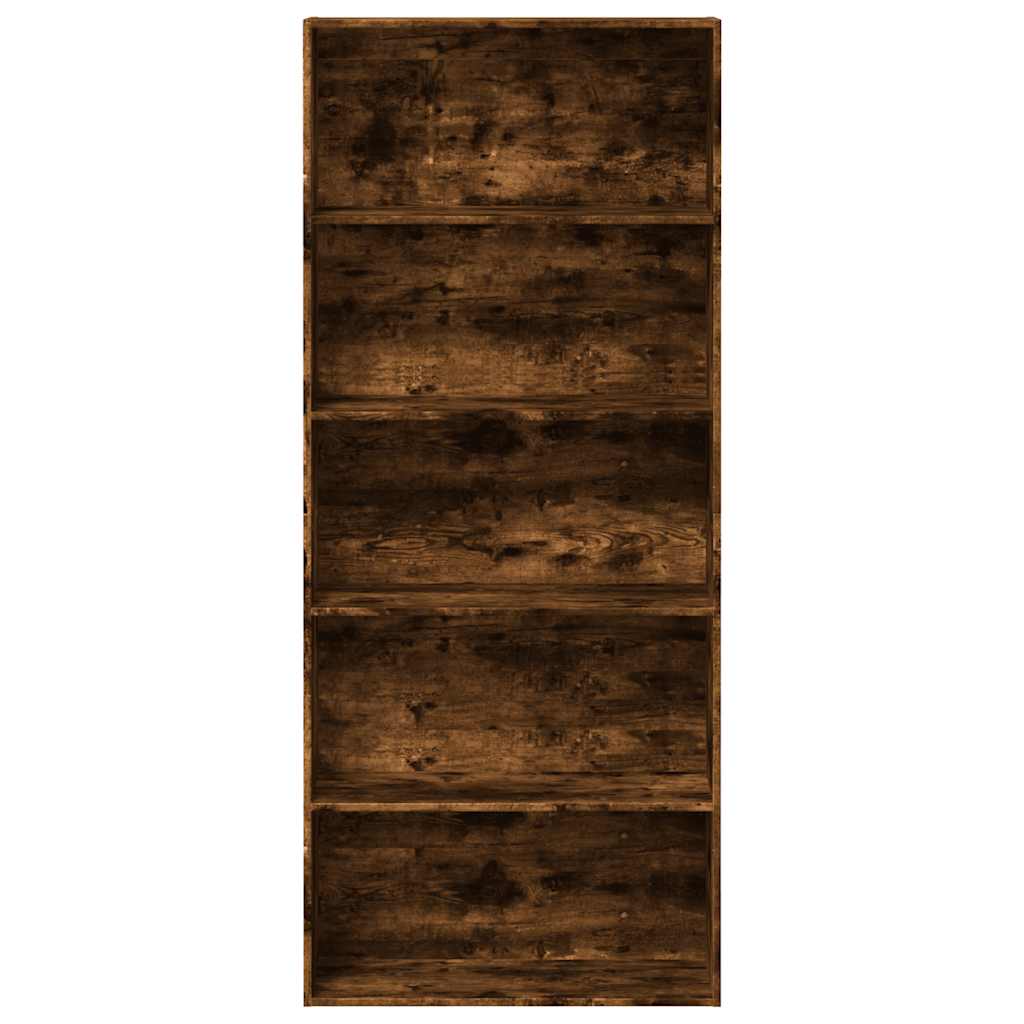 füstös tölgy színű szerelt fa könyvszekrény 80 x 30 x 189 cm