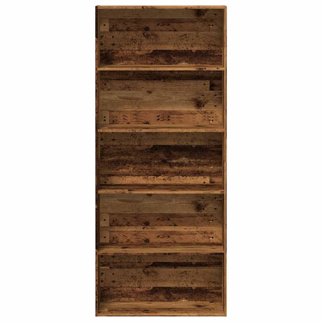 antik fa színű szerelt fa könyvszekrény 80 x 30 x 189 cm