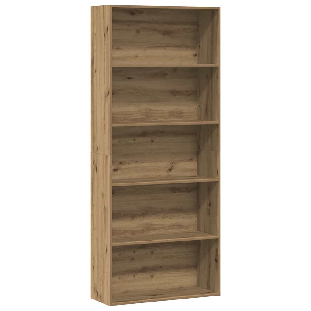 kézműves tölgy színű szerelt fa könyvszekrény 80 x 30 x 189 cm