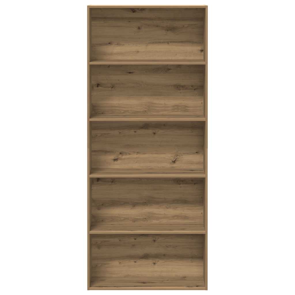 kézműves tölgy színű szerelt fa könyvszekrény 80 x 30 x 189 cm