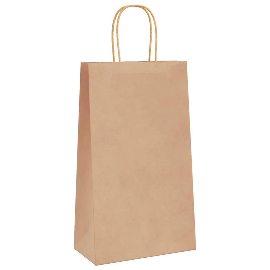50 db barna papírzacskók fogantyúkkal 21x11x36 cm