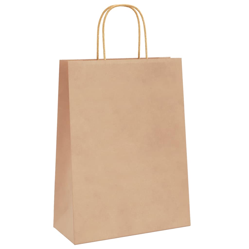 250 db barna papírzacskók fogantyúkkal 26x12x35 cm