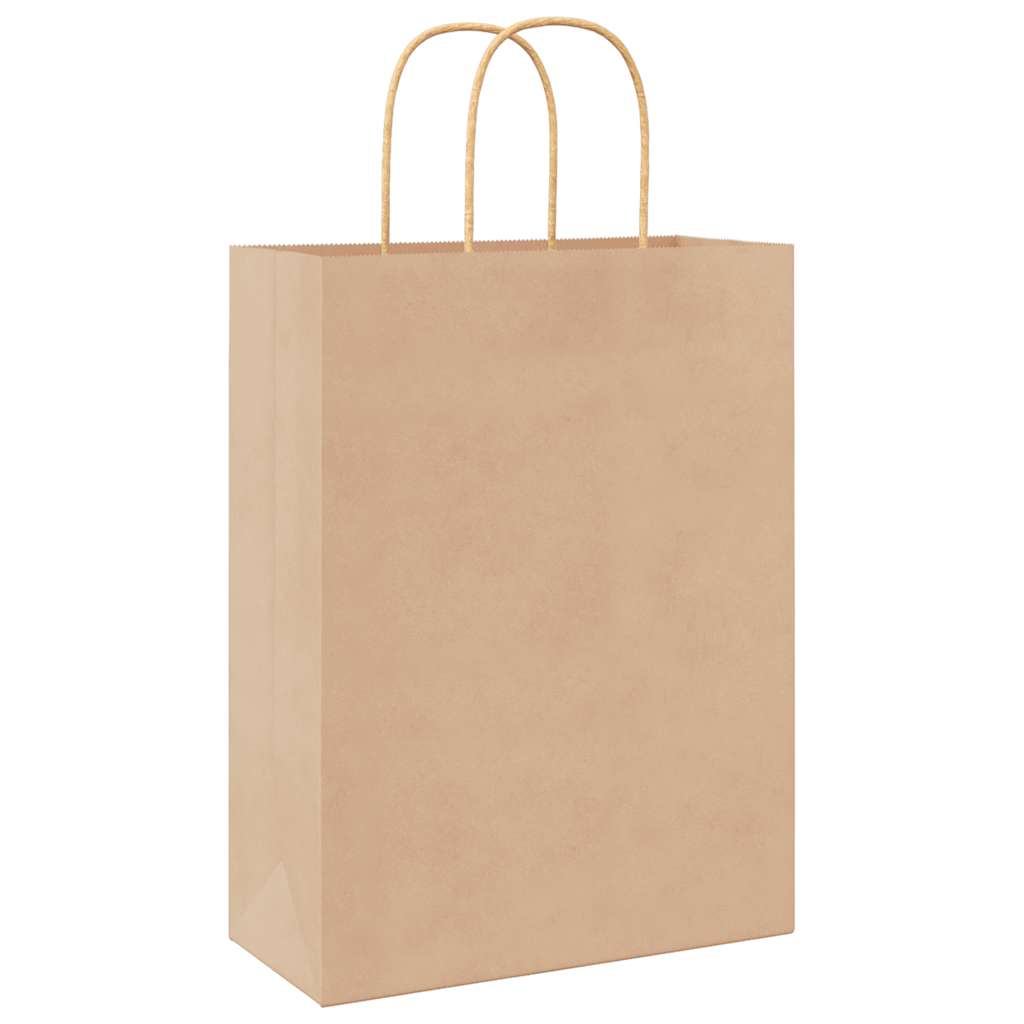 250 db barna papírzacskók fogantyúkkal 26x12x35 cm