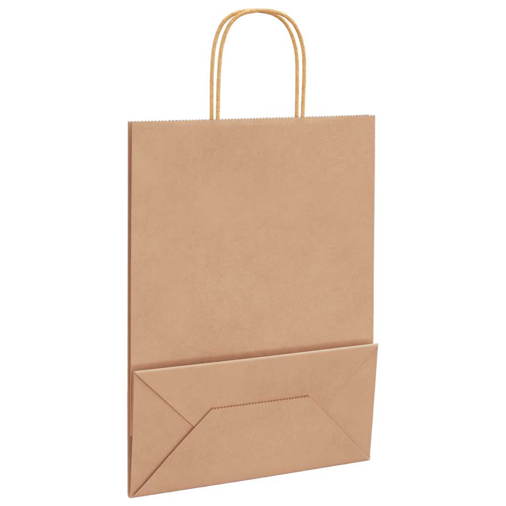 250 db barna papírzacskók fogantyúkkal 26x12x35 cm