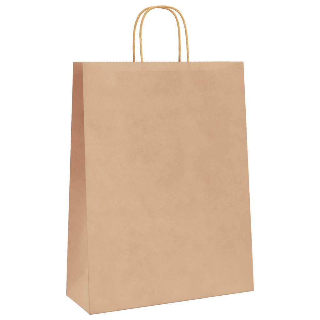 250 db barna papírzacskók fogantyúkkal 32x12x42 cm