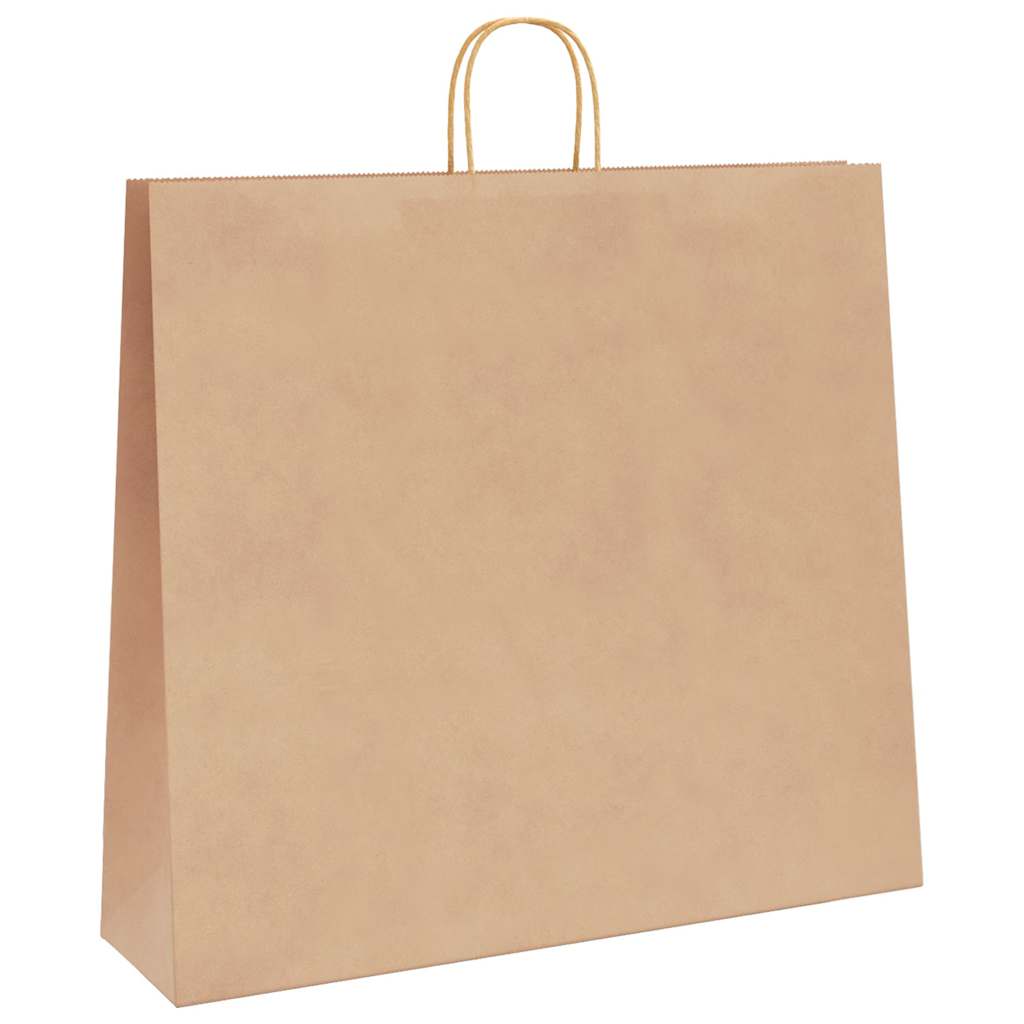 250 db barna papírzacskók fogantyúkkal 54x15x49 cm