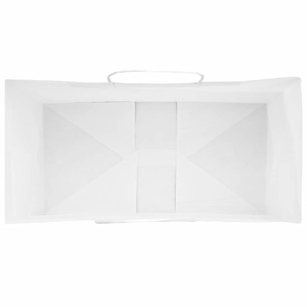 50 db fehér papírzacskók fogantyúkkal 21x11x31 cm