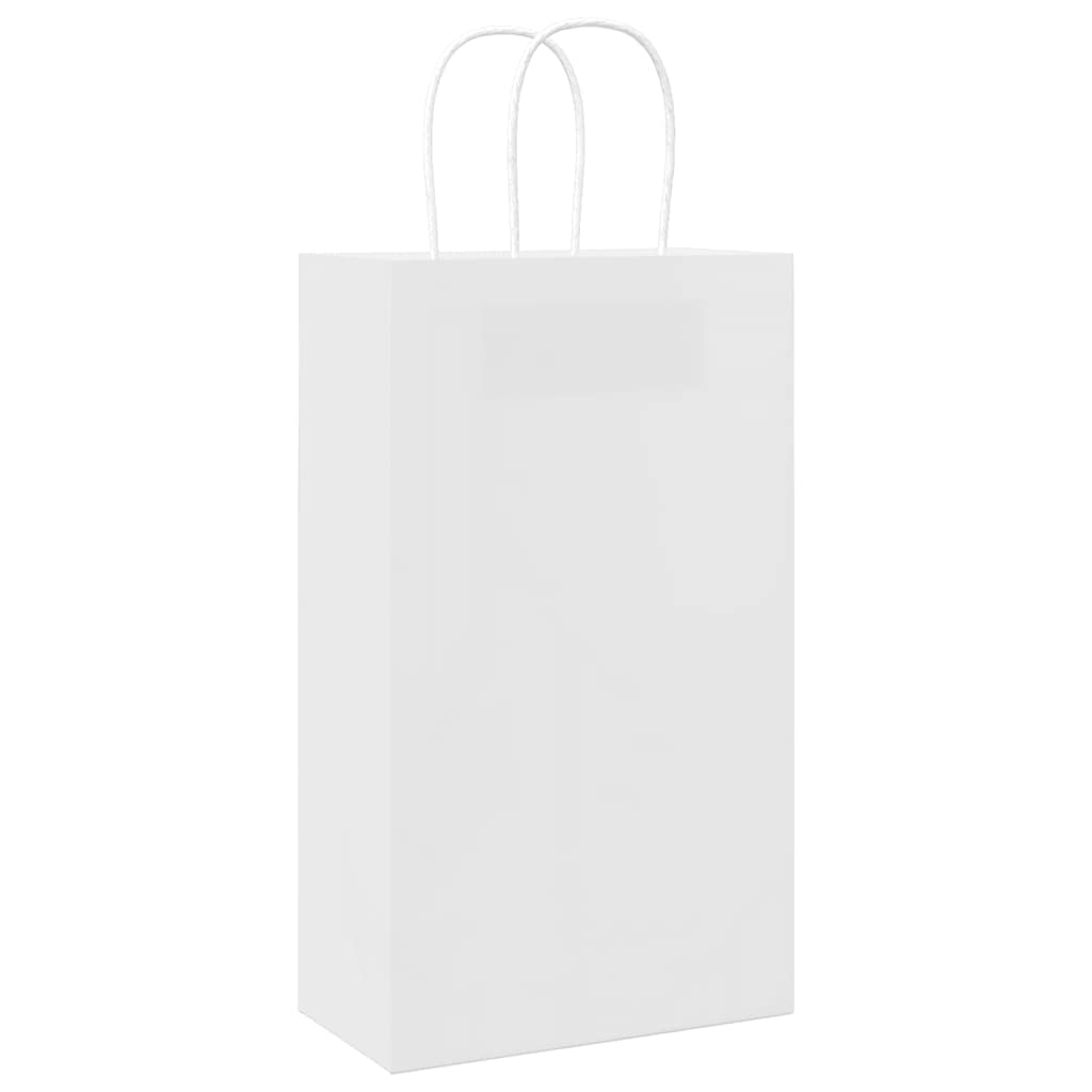 50 db fehér papírzacskók fogantyúkkal 21x11x36 cm