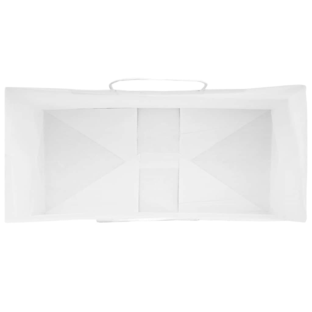 250 db fehér papírzacskók fogantyúkkal 18x8x22 cm