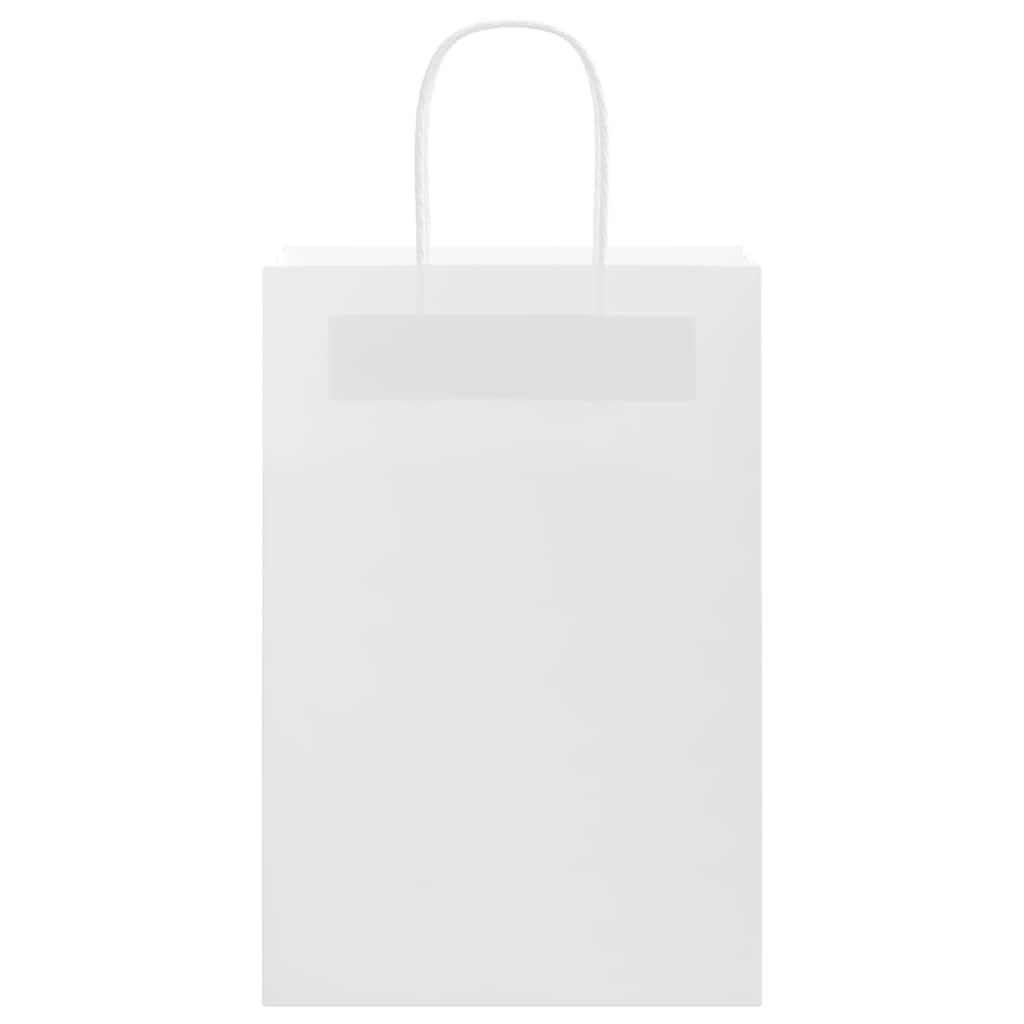 250 db fehér papírzacskók fogantyúkkal 21x11x31 cm