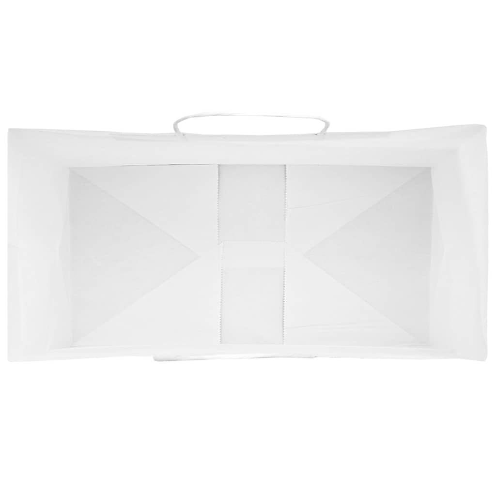 250 db fehér papírzacskók fogantyúkkal 21x11x31 cm