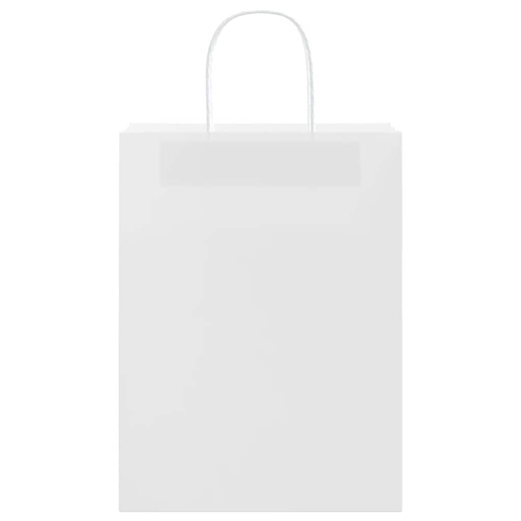 250 db fehér papírzacskók fogantyúkkal 26x12x35 cm