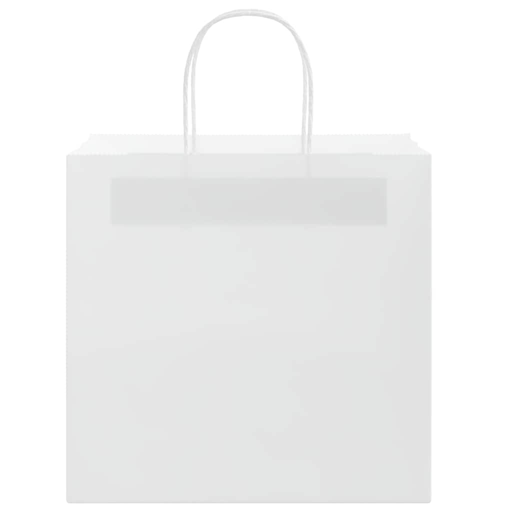 250 db fehér papírzacskók fogantyúkkal 26x17x25 cm