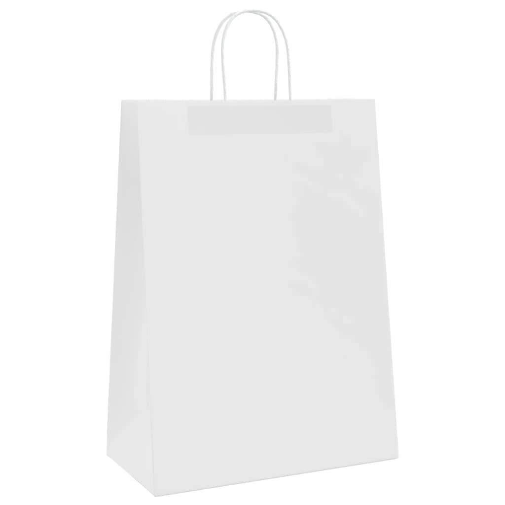 250 db fehér papírzacskók fogantyúkkal 32x17x44 cm