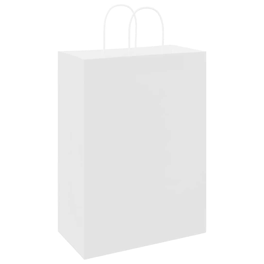 250 db fehér papírzacskók fogantyúkkal 32x17x44 cm