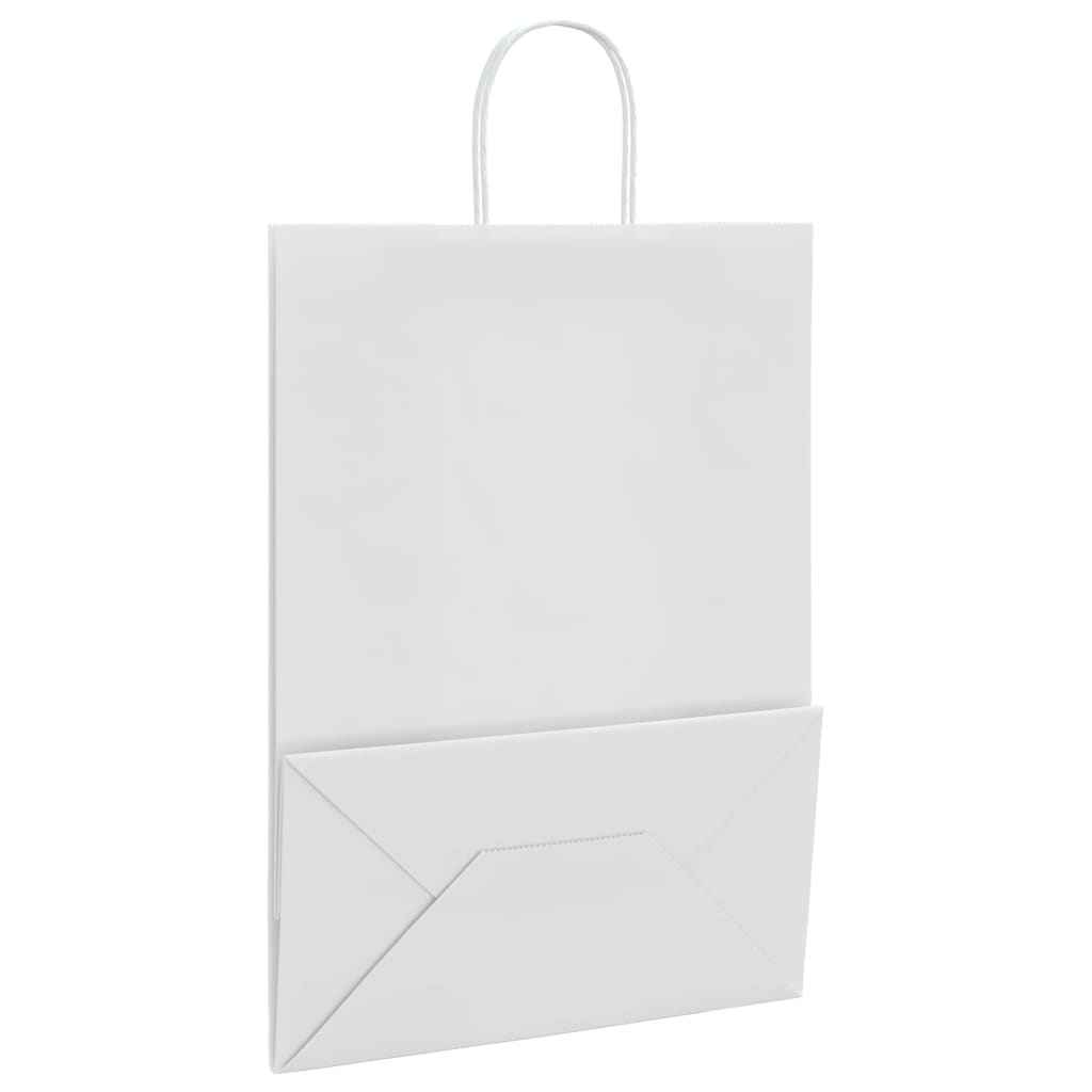 250 db fehér papírzacskók fogantyúkkal 32x17x44 cm