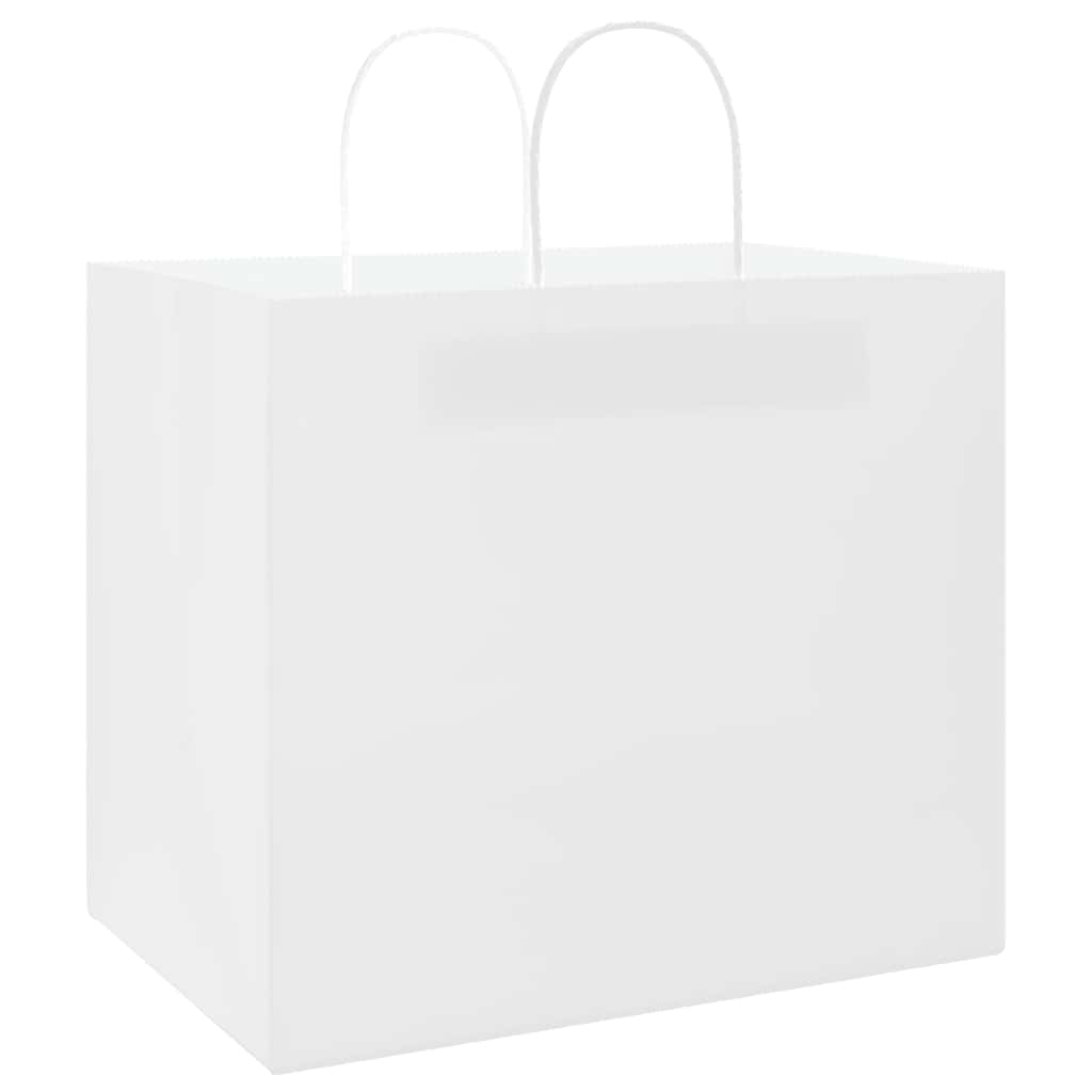 250 db fehér papírzacskók fogantyúkkal 32x22x28 cm