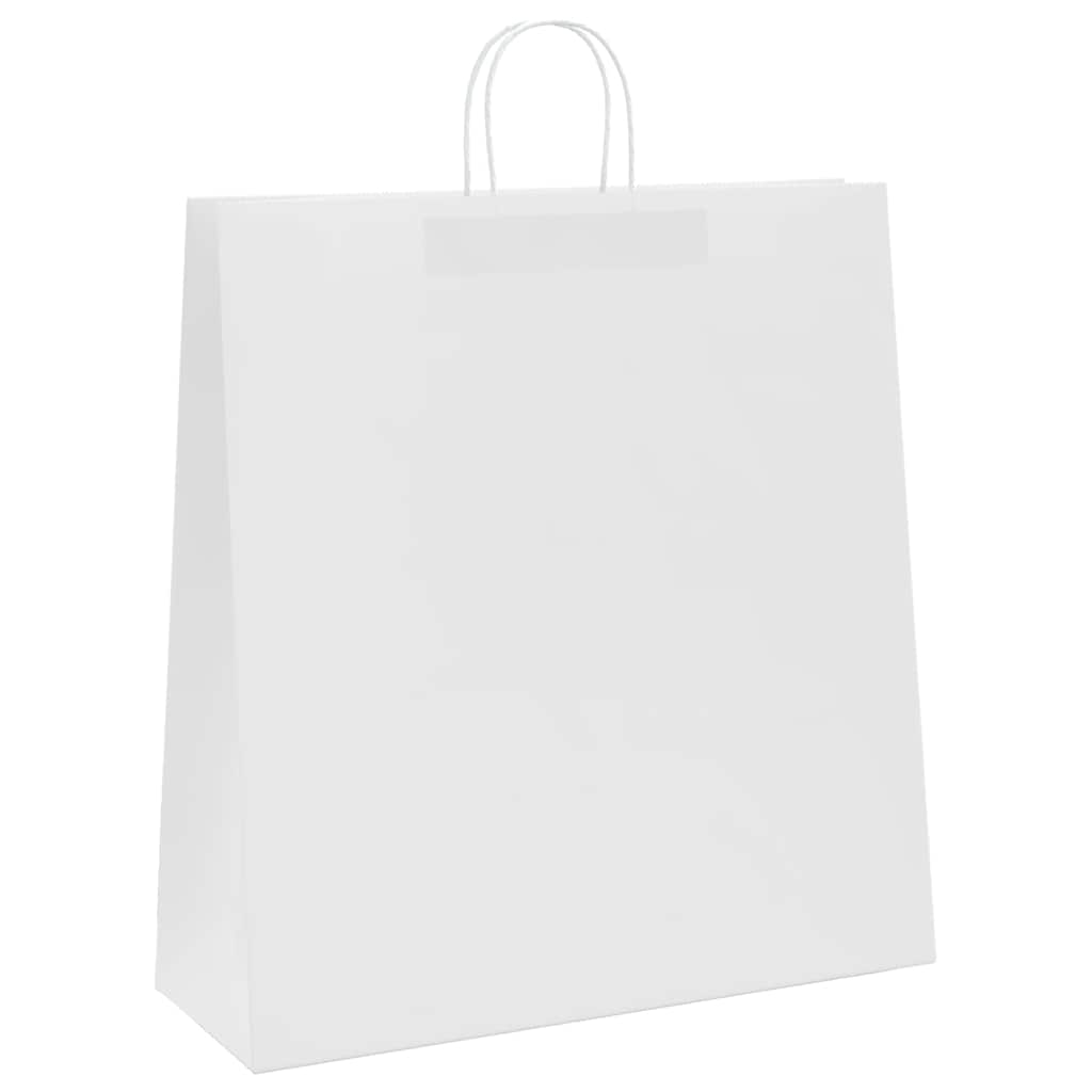 250 db fehér papírzacskók fogantyúkkal 45x17x48 cm
