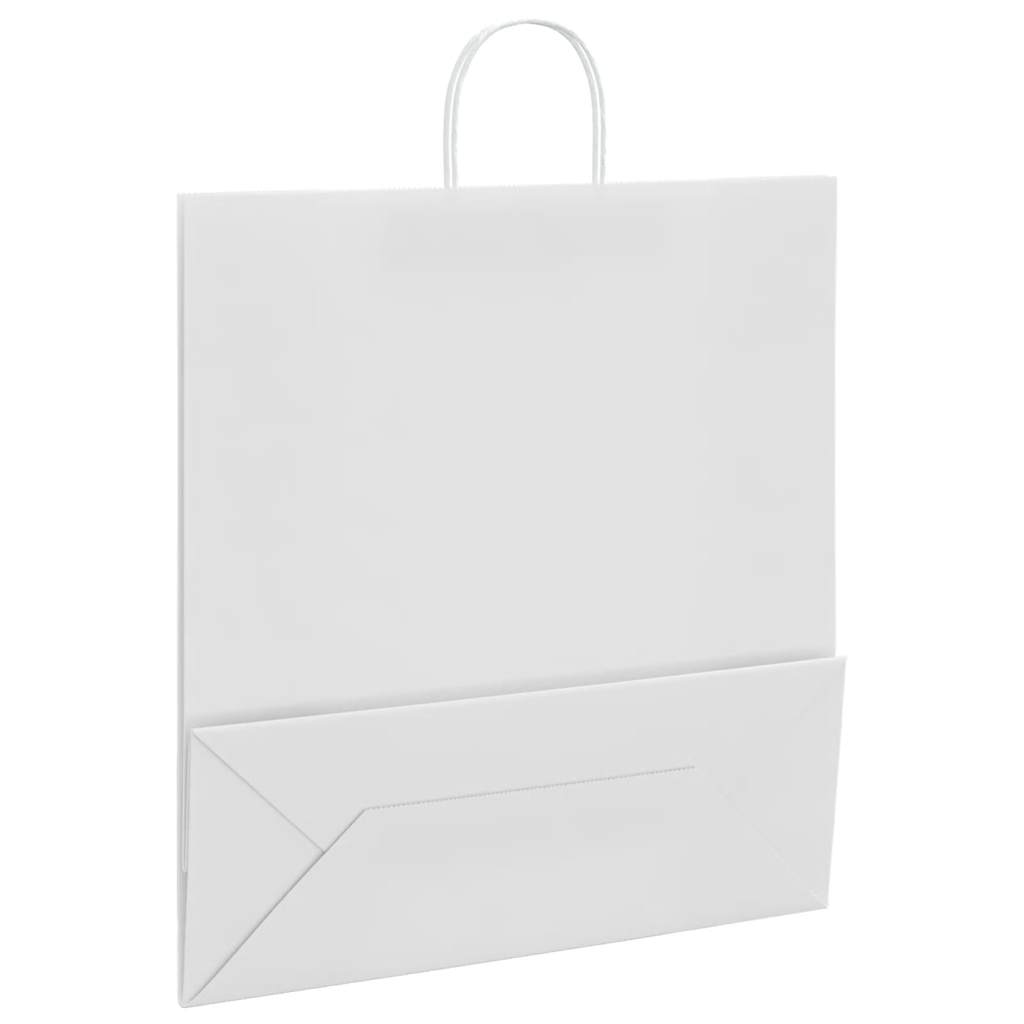 250 db fehér papírzacskók fogantyúkkal 45x17x48 cm