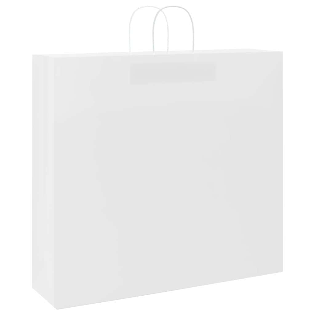 250 db fehér papírzacskók fogantyúkkal 54x15x49 cm