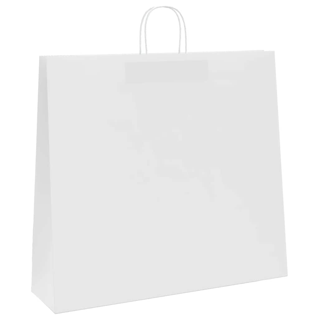 250 db fehér papírzacskók fogantyúkkal 54x15x49 cm