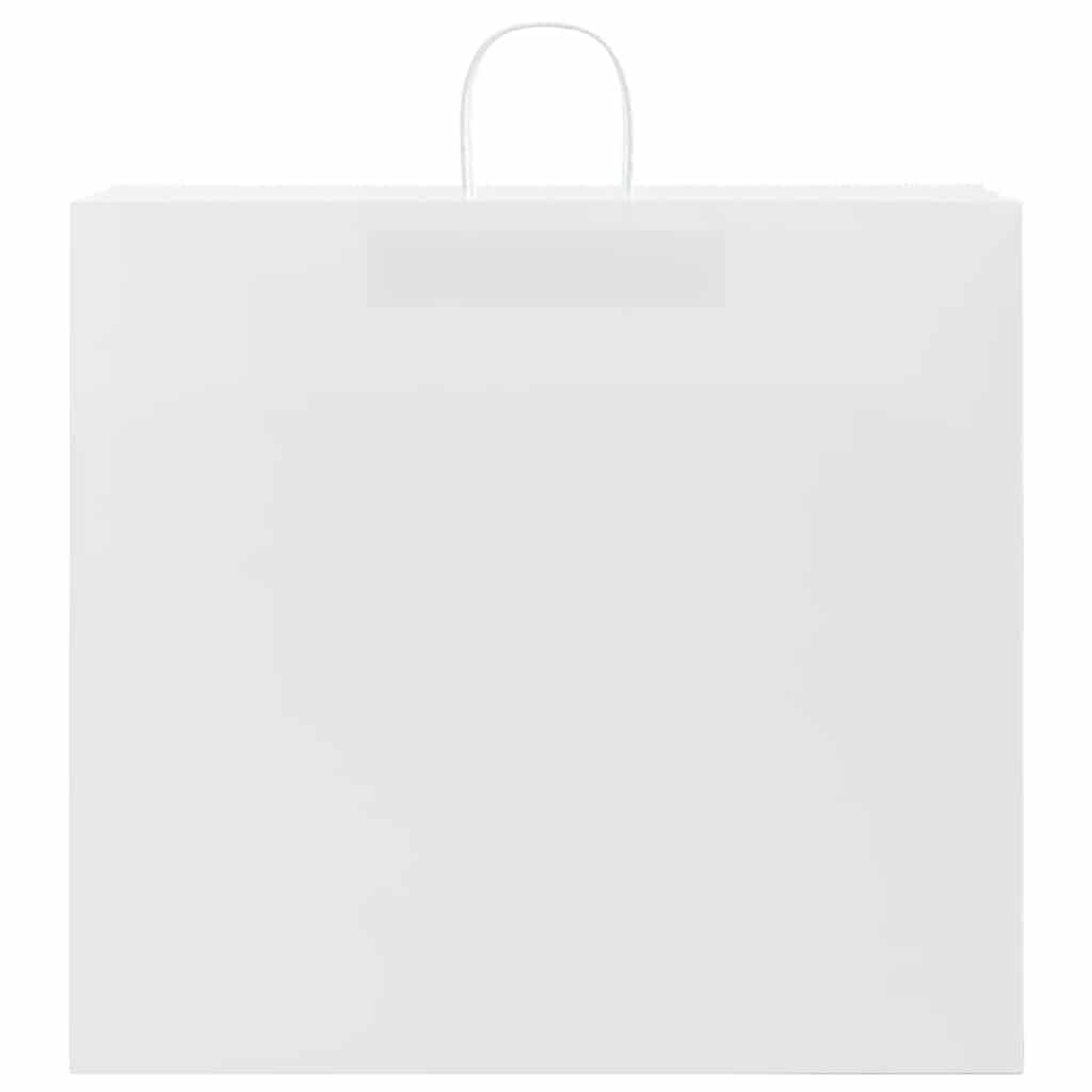 250 db fehér papírzacskók fogantyúkkal 54x15x49 cm